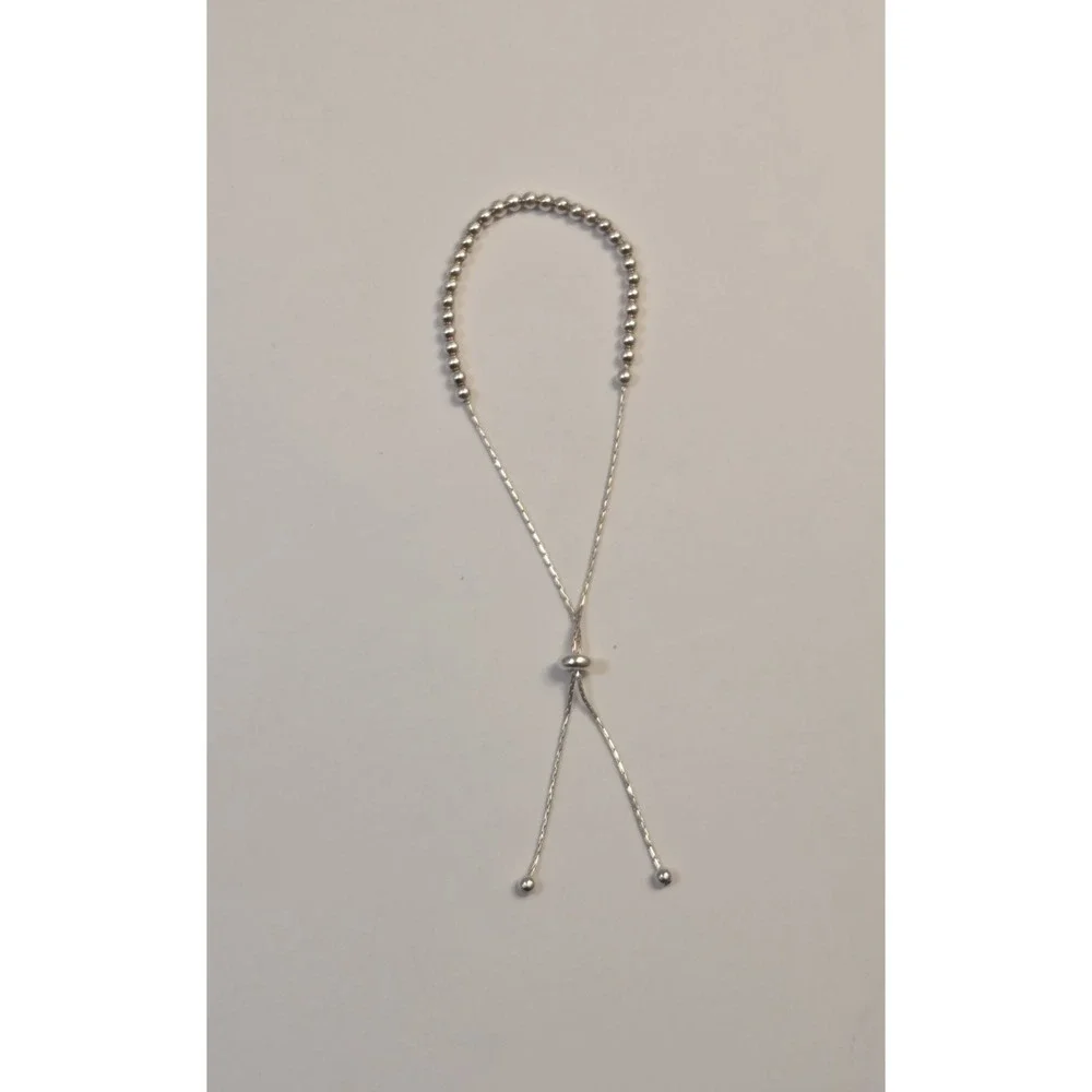 Sterling Silver Ball Bolo Bracelet Adjustable 9.5